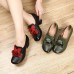 SOCOFY Retro Handmade Rose Pattern Leather Ankle Boots SOCOFY Retro Handmade Rose Pattern Leather Ankle Boots