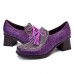 SOCOFY Folkways Fringe Splicing Zipper Casual Pumps