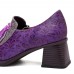 SOCOFY Folkways Fringe Splicing Zipper Casual Pumps