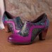 SOCOFY Retro Splicing Pattern Zipper Pumps Leather Ankle Boots SOCOFY Retro Splicing Pattern Zipper Pumps Leather Ankle Boots