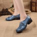 SOCOFY Handmade Floral Decoration Mid Heel Folkways Retro Shoes SOCOFY Handmade Floral Decoration Mid Heel Folkways Retro Shoes