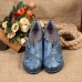 SOCOFY Handmade Floral Decoration Mid Heel Folkways Retro Shoes SOCOFY Handmade Floral Decoration Mid Heel Folkways Retro Shoes