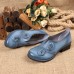 SOCOFY Handmade Floral Decoration Mid Heel Folkways Retro Shoes SOCOFY Handmade Floral Decoration Mid Heel Folkways Retro Shoes