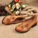 SOCOFY Handmade Floral Decoration Mid Heel Folkways Retro Shoes SOCOFY Handmade Floral Decoration Mid Heel Folkways Retro Shoes