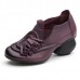 SOCOFY Retro Genuine Leather Slip On Flower Casual Shoe Pumps SOCOFY Retro Genuine Leather Slip On Flower Casual Shoe Pumps