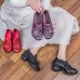 SOCOFY Retro Genuine Leather Slip On Flower Casual Shoe Pumps SOCOFY Retro Genuine Leather Slip On Flower Casual Shoe Pumps