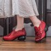 SOCOFY Retro Genuine Leather Slip On Flower Casual Shoe Pumps SOCOFY Retro Genuine Leather Slip On Flower Casual Shoe Pumps