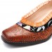 SOCOFY Genuine Leather Splicing Lace Slip On Pumps SOCOFY Genuine Leather Splicing Lace Slip On Pumps