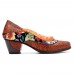 SOCOFY Genuine Leather Splicing Lace Slip On Pumps SOCOFY Genuine Leather Splicing Lace Slip On Pumps
