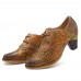 SOCOFY Handmade Embossed Pattern Genuine Leather Pumps SOCOFY Handmade Embossed Pattern Genuine Leather Pumps