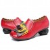 SOCOFY Retro Spilicing Pattern Low Heel Leather Shoes SOCOFY Retro Spilicing Pattern Low Heel Leather Shoes