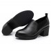 Women Casual Stitching Genuine Leather Chunky Heel Pumps Women Casual Stitching Genuine Leather Chunky Heel Pumps