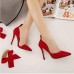 Women Fashion High Heel Suede Artificial Slip On Pointed Toe Thin Heel Pumps Shoes Women Fashion High Heel Suede Artificial Slip On Pointed Toe Thin Heel Pumps Shoes