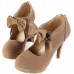 Women Vintage Bow Pumps Shoes High Heeled Sandals Women Vintage Bow Pumps Shoes High Heeled Sandals