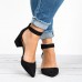 Large Size Women Chunky Heel Ankle Strap Pumps Large Size Women Chunky Heel Ankle Strap Pumps