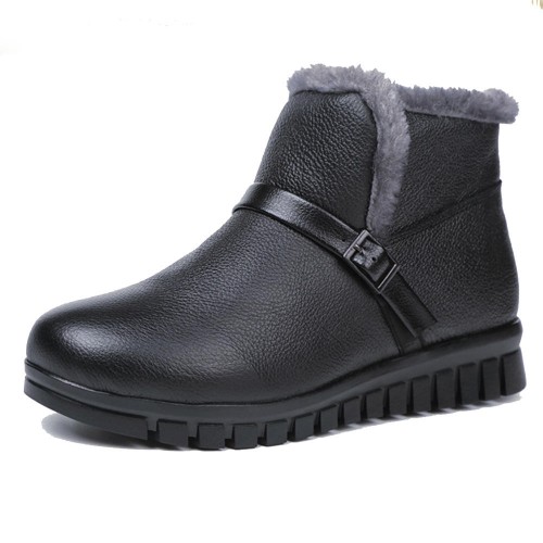 Winter Fur Warm Leather Slip On Snow Boots Winter Fur Warm Leather Slip On Snow Boots