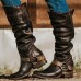Women Retro Zipper Ring Belt Buckle Motorcycle Boots Women Retro Zipper Ring Belt Buckle Motorcycle Boots