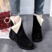 Women Solid Color Two Ways Wearing Zipper Warm Snow Boots Women Solid Color Two Ways Wearing Zipper Warm Snow Boots