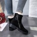 Women Solid Color Two Ways Wearing Zipper Warm Snow Boots Women Solid Color Two Ways Wearing Zipper Warm Snow Boots