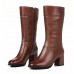 LOSTISY Women Casual Round Toe Square Heel Zipper Mid Calf Boots LOSTISY Women Casual Round Toe Square Heel Zipper Mid Calf Boots