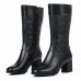 LOSTISY Women Casual Round Toe Square Heel Zipper Mid Calf Boots LOSTISY Women Casual Round Toe Square Heel Zipper Mid Calf Boots