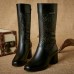 LOSTISY Women Casual Round Toe Square Heel Zipper Mid Calf Boots LOSTISY Women Casual Round Toe Square Heel Zipper Mid Calf Boots