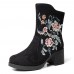 Old Peking Embroidery Pattern Zipper Keep Warm Ankle Boots Old Peking Embroidery Pattern Zipper Keep Warm Ankle Boots
