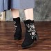 Old Peking Embroidery Pattern Zipper Keep Warm Ankle Boots Old Peking Embroidery Pattern Zipper Keep Warm Ankle Boots