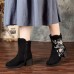 Old Peking Embroidery Pattern Zipper Keep Warm Ankle Boots Old Peking Embroidery Pattern Zipper Keep Warm Ankle Boots