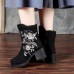 Old Peking Embroidery Pattern Zipper Keep Warm Ankle Boots Old Peking Embroidery Pattern Zipper Keep Warm Ankle Boots