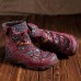 SOCOFY Genuine Leather Splicing Jacquard Pattern Zipper Ankle Boots SOCOFY Genuine Leather Splicing Jacquard Pattern Zipper Ankle Boots