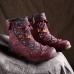 SOCOFY Genuine Leather Splicing Jacquard Pattern Zipper Ankle Boots SOCOFY Genuine Leather Splicing Jacquard Pattern Zipper Ankle Boots