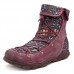 SOCOFY Genuine Leather Splicing Jacquard Pattern Zipper Ankle Boots SOCOFY Genuine Leather Splicing Jacquard Pattern Zipper Ankle Boots