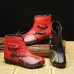 SOCOFY Casual Floral Pattern Genuine Leather Ankle Boots SOCOFY Casual Floral Pattern Genuine Leather Ankle Boots