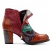 SOCOFY Splicing Pattern Button Zipper Ankle Leather Boots SOCOFY Splicing Pattern Button Zipper Ankle Leather Boots