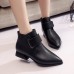 Pure Color Hook Loop Casual Ankle Boots For Women Pure Color Hook Loop Casual Ankle Boots For Women