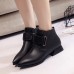 Pure Color Hook Loop Casual Ankle Boots For Women Pure Color Hook Loop Casual Ankle Boots For Women