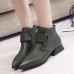 Pure Color Hook Loop Casual Ankle Boots For Women Pure Color Hook Loop Casual Ankle Boots For Women