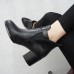 Pure Color Lining Buckle Chunky Heel Ankle Short Boots Pure Color Lining Buckle Chunky Heel Ankle Short Boots