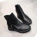 Flats Lace Up Round Toe Shoe Fashion Casual Leather Ankle Boots Flats Lace Up Round Toe Shoe Fashion Casual Leather Ankle Boots