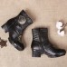 Retro Floral Pattern Genuine Leather Ankle Boots Retro Floral Pattern Genuine Leather Ankle Boots
