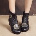 Retro Floral Pattern Genuine Leather Ankle Boots Retro Floral Pattern Genuine Leather Ankle Boots