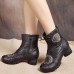 Retro Floral Pattern Genuine Leather Ankle Boots Retro Floral Pattern Genuine Leather Ankle Boots