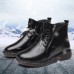 Casual Soft Lace Up Zipper Leather Ankle Warm Boots For Women Casual Soft Lace Up Zipper Leather Ankle Warm Boots For Women