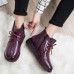 Casual Soft Lace Up Zipper Leather Ankle Warm Boots For Women Casual Soft Lace Up Zipper Leather Ankle Warm Boots For Women