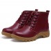 Women Outdoor Warm Winter Leather  Ankle Lace Up Boots Women Outdoor Warm Winter Leather  Ankle Lace Up Boots
