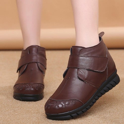 Winter Women Warm Boots Round Toe Genuine Leather Ankle Boots Winter Women Warm Boots Round Toe Genuine Leather Ankle Boots
