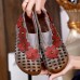 SOCOFY Genuine Leather Floral Handmade Hollow Out Retro Boots SOCOFY Genuine Leather Floral Handmade Hollow Out Retro Boots