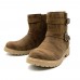 LOSTISY Casual Round Toe Buckle Zipper Mid Calf Boots LOSTISY Casual Round Toe Buckle Zipper Mid Calf Boots