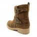 LOSTISY Casual Round Toe Buckle Zipper Mid Calf Boots LOSTISY Casual Round Toe Buckle Zipper Mid Calf Boots